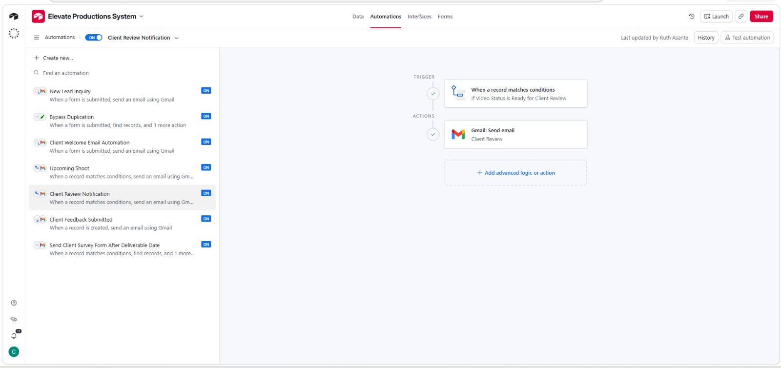 Airtable project screenshot 10