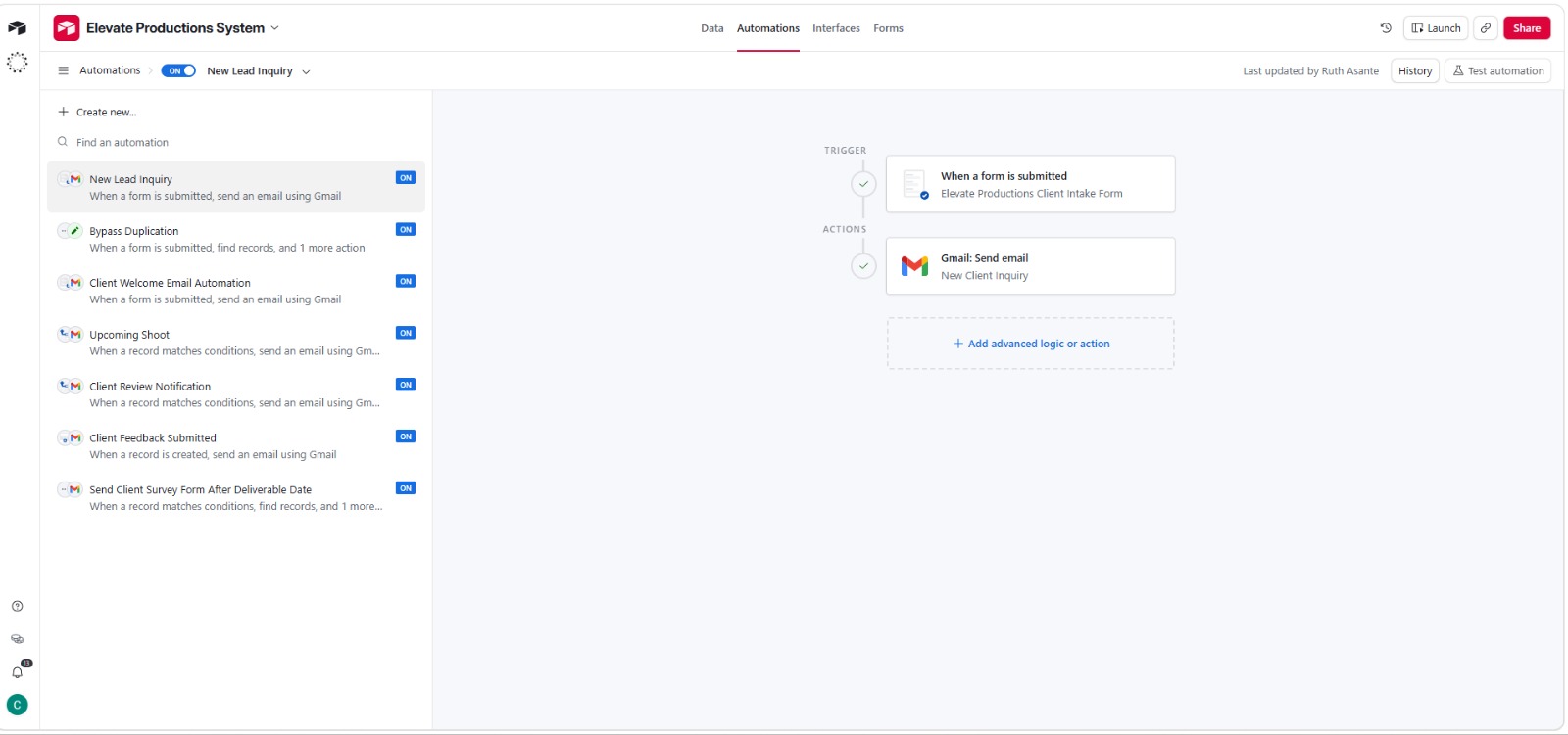 Airtable project screenshot 11