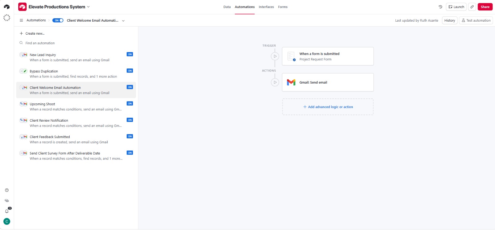 Airtable project screenshot 12