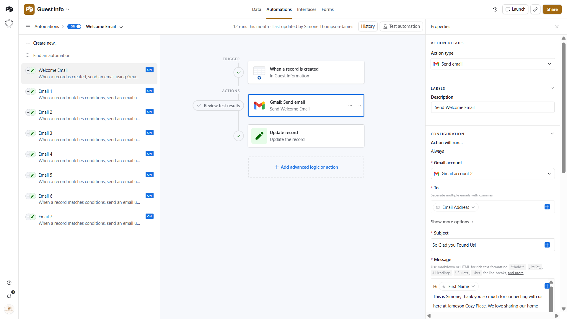 Airtable project screenshot 7