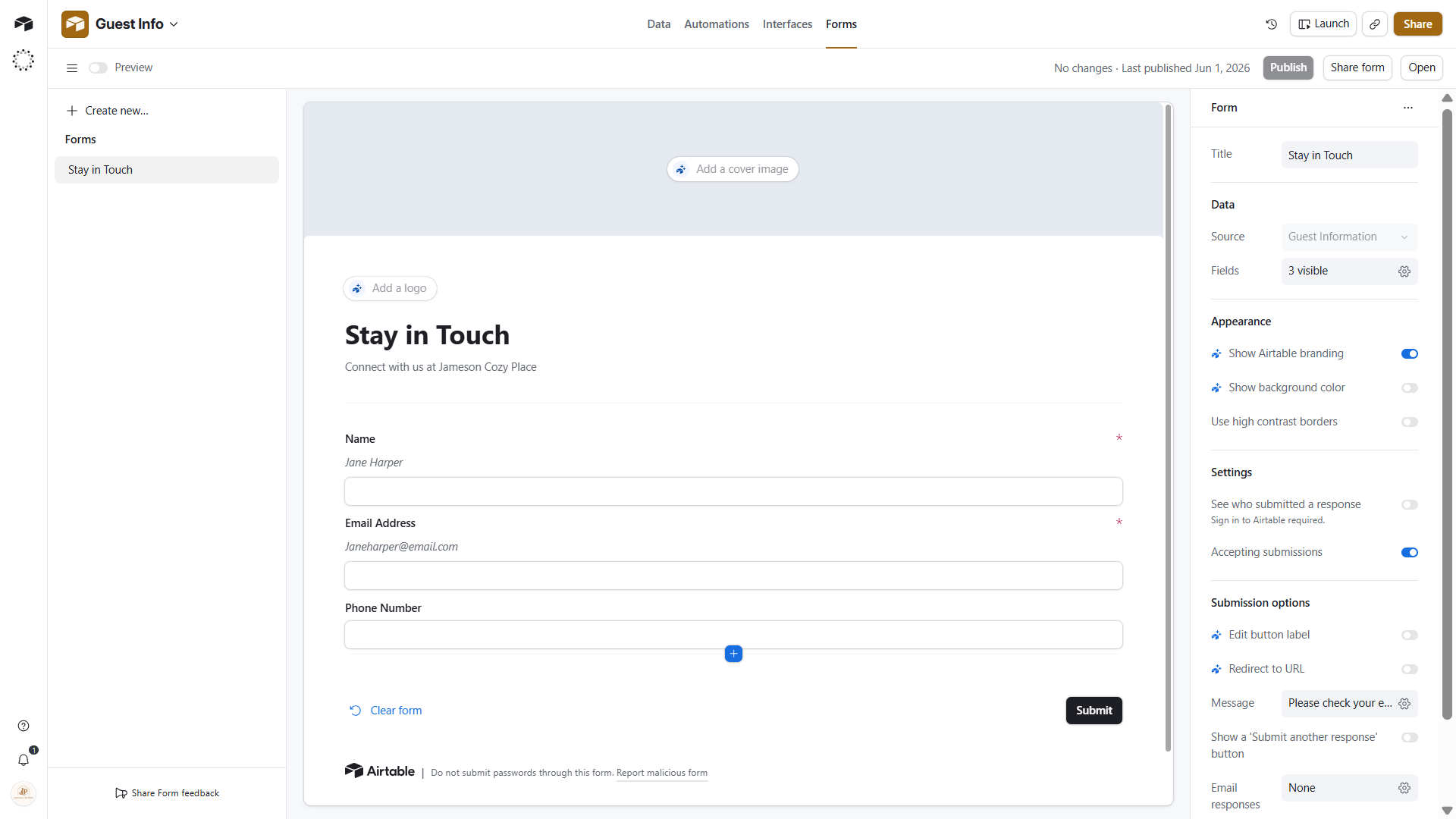 Airtable project screenshot 6