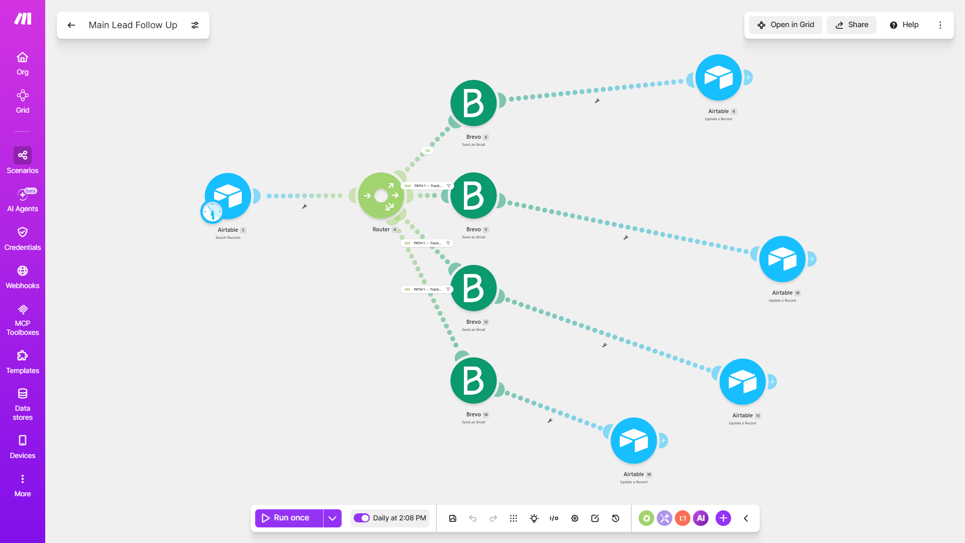 Make.com project screenshot 10