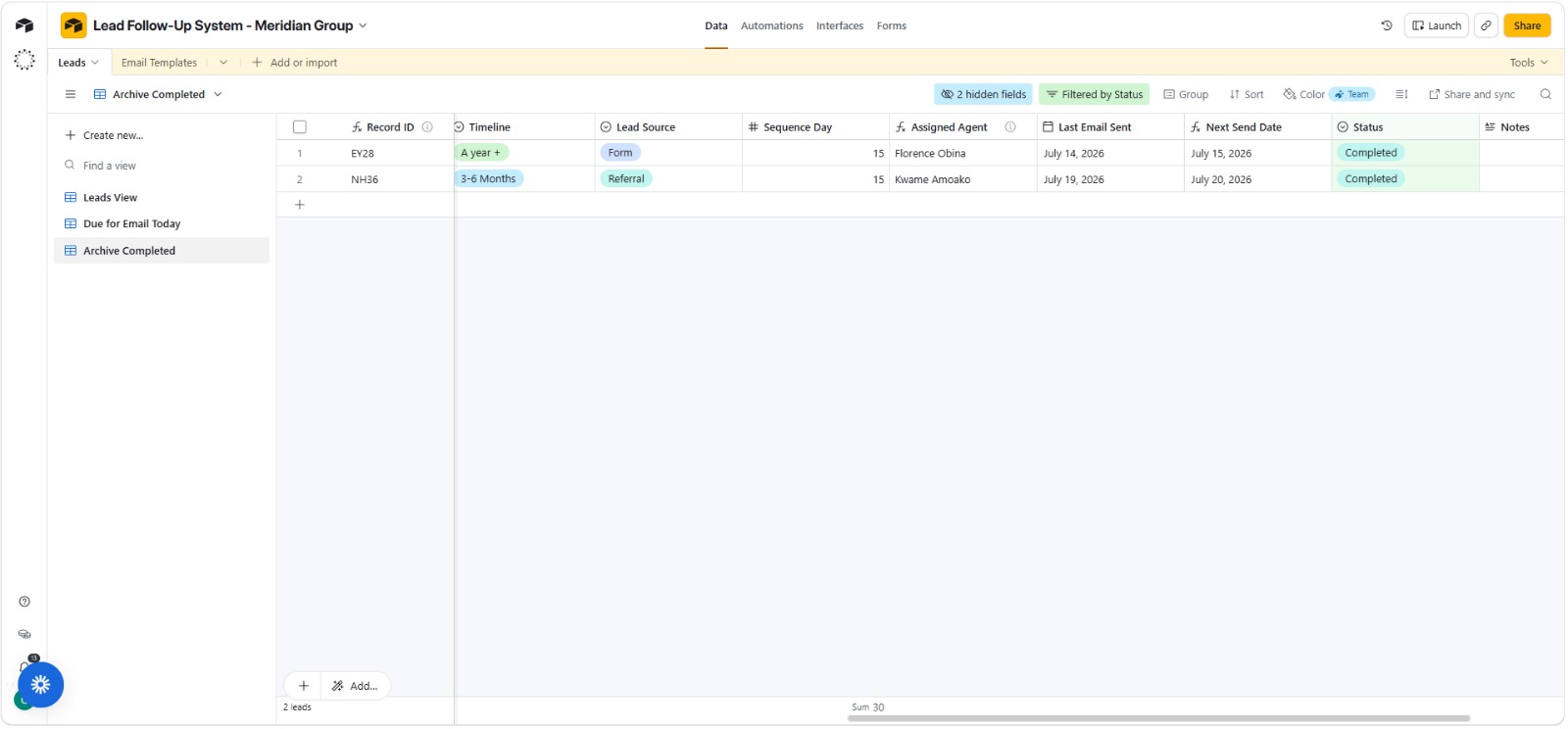 Airtable project screenshot 19