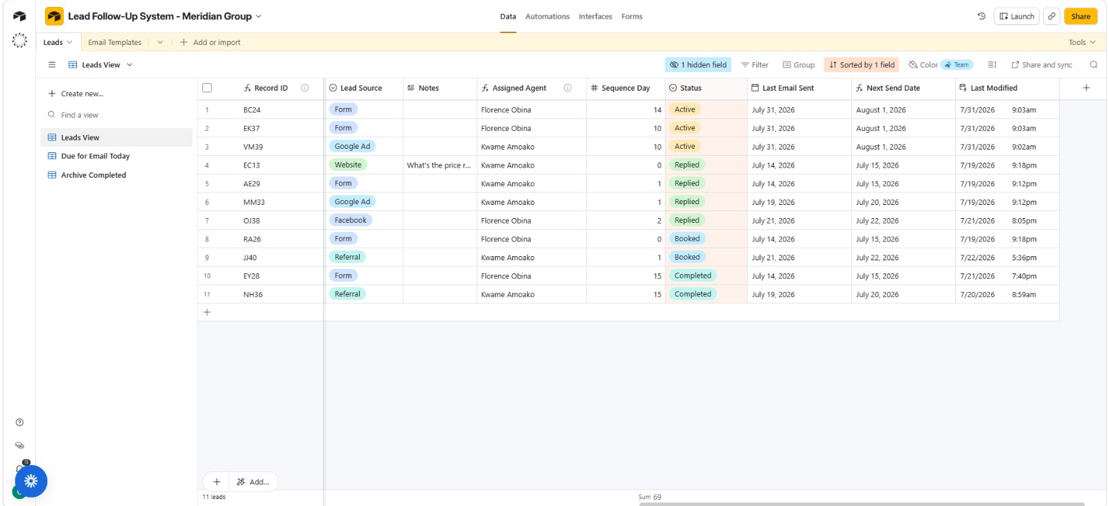 Airtable project screenshot 21